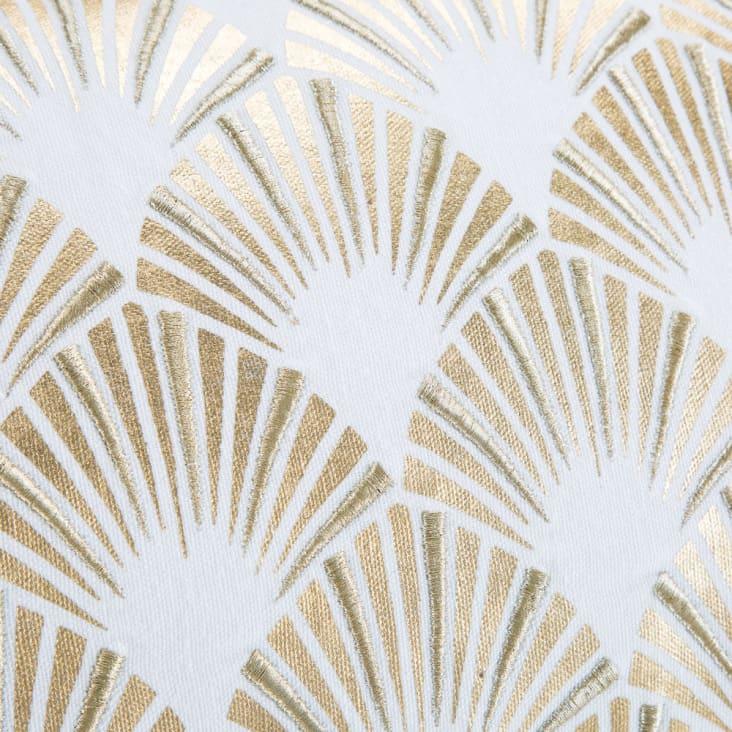 Maisons Du Monde ART DECO - Cojín De Algodón Con Motivos Decorativos Dorados Bordados Y Estampados 30x60