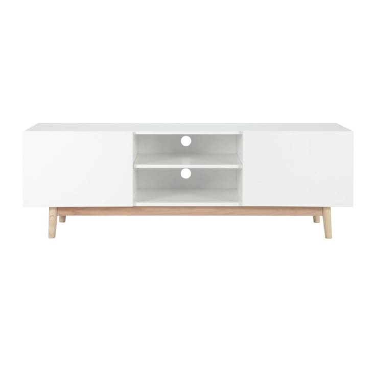 Maisons du Monde Artic - Mueble de TV vintage 2 puertas blanco