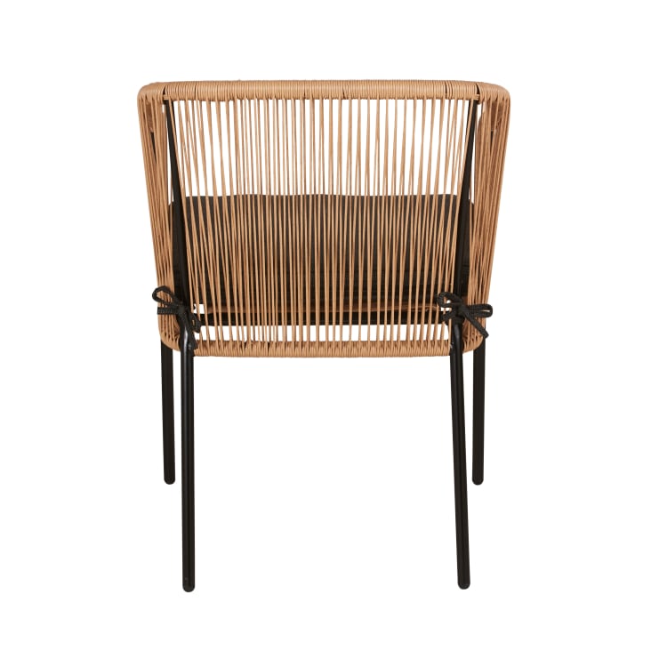 Maisons Du Monde Arun - Silla De Comedor De Jardín De Resina Reciclada Y Metal Negro