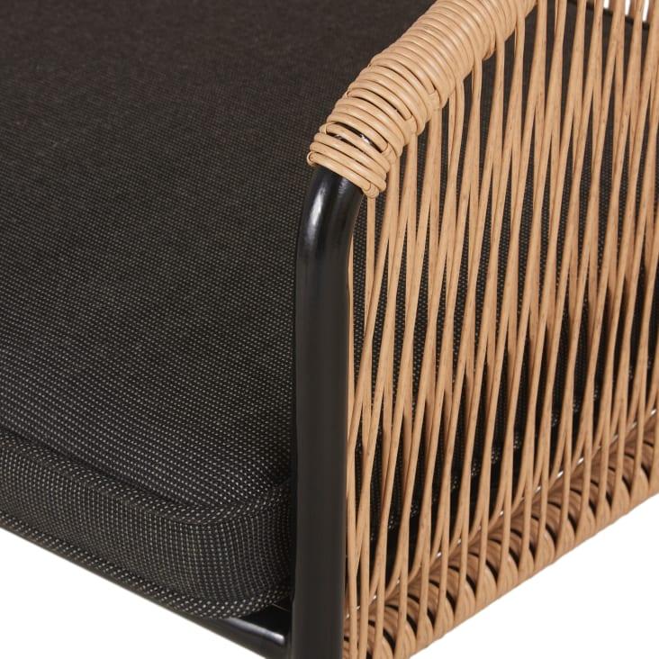 Maisons Du Monde Arun - Silla De Comedor De Jardín De Resina Reciclada Y Metal Negro