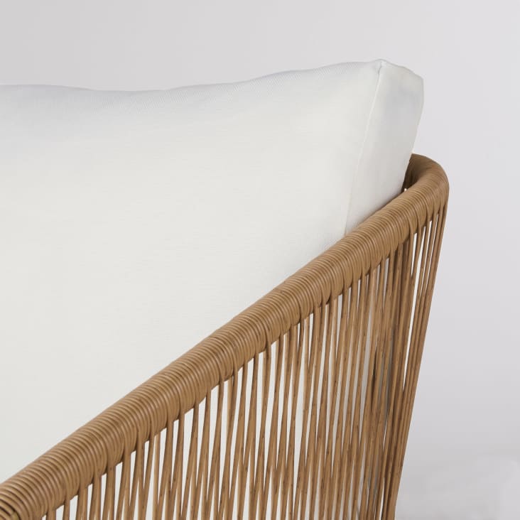 Maisons Du Monde Arun - Sillón De Jardín De Resina Beige Y Metal Blanco