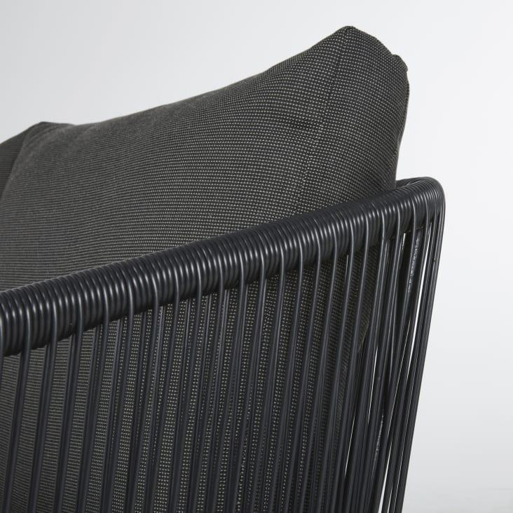 Maisons Du Monde Arun - Sofá De Jardín De 2 Plazas De Resina Y Metal Negros