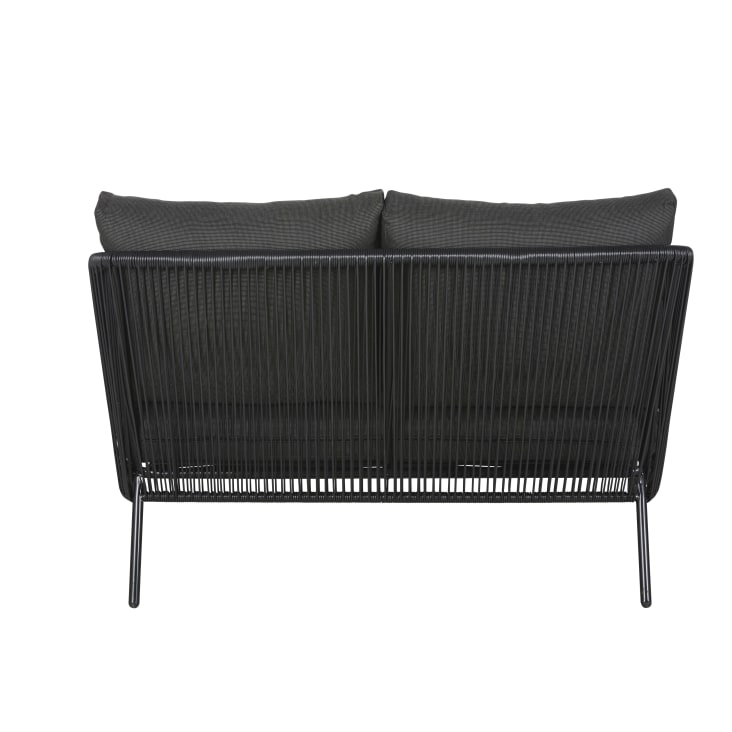 Maisons Du Monde Arun - Sofá De Jardín De 2 Plazas De Resina Y Metal Negros