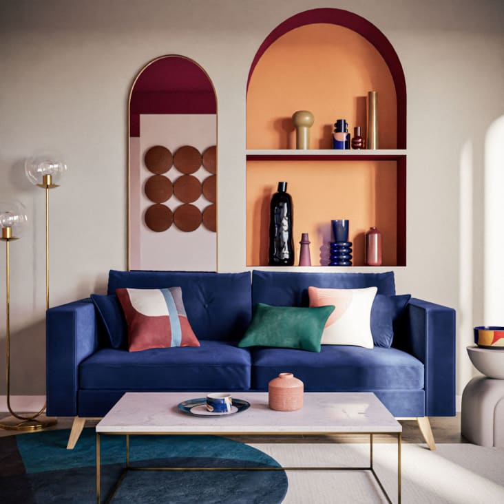 Maisons Du Monde ASIAN BLUE - Lote De 4 - Plato Llano De Gres Azul