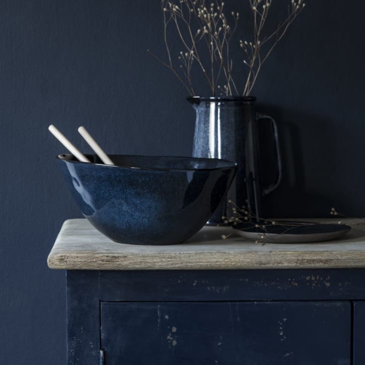 Maisons Du Monde ASIAN - Ensaladera De Gres Azul D. 26