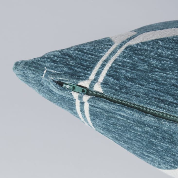 Maisons Du Monde ASTON - Cojín De Tejido De Jacquard De Chenilla En Blanco Y Verde 45x45