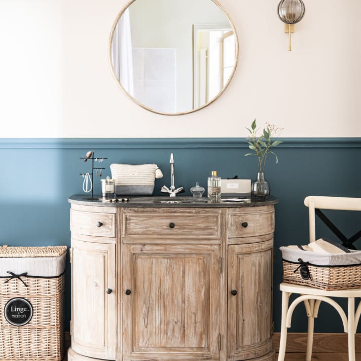 Maisons Du Monde Astoria - Aplique De Metal Dorado Con Bola De Cristal Estriado Tintado Gris