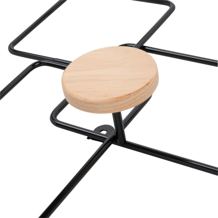 Maisons Du Monde ATELIER - Perchero Con 5 Ganchos De Metal Negro Y Madera De Pino