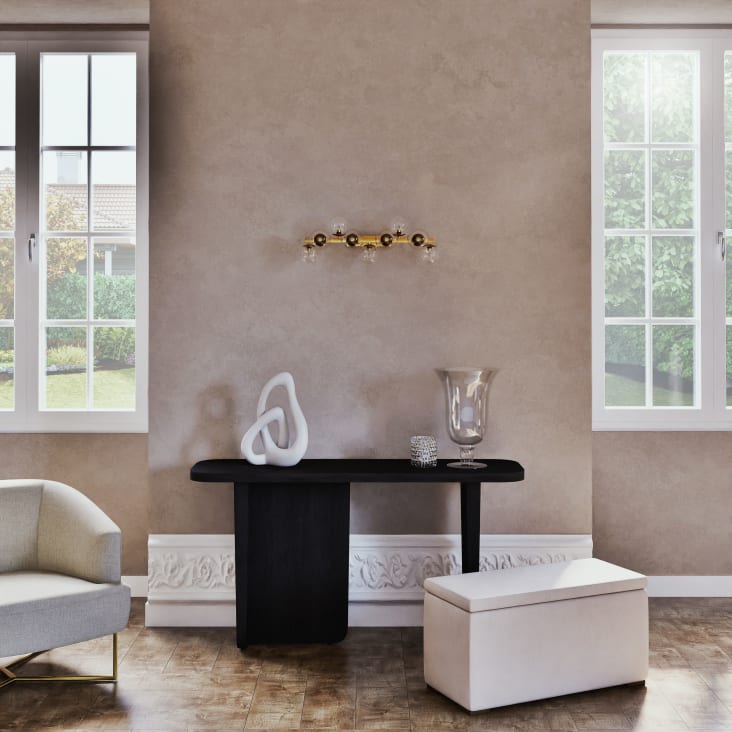 Maisons Du Monde Attica - Consola Negra De Madera De Mango Maciza