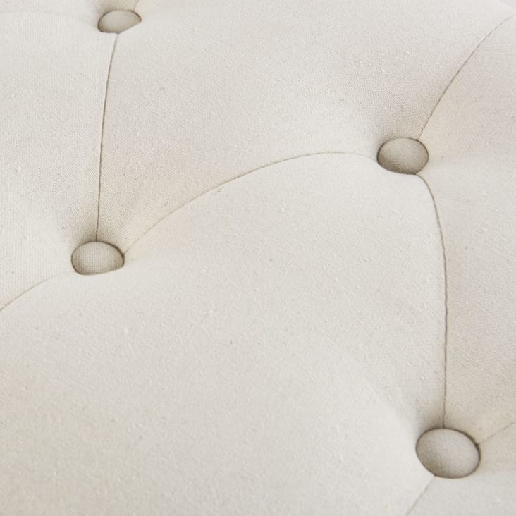 Maisons Du Monde AUGUSTINE - Banco De 2 Plazas Capitoné Crudo Y Hevea