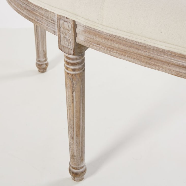 Maisons Du Monde AUGUSTINE - Banco De 2 Plazas Capitoné Crudo Y Hevea