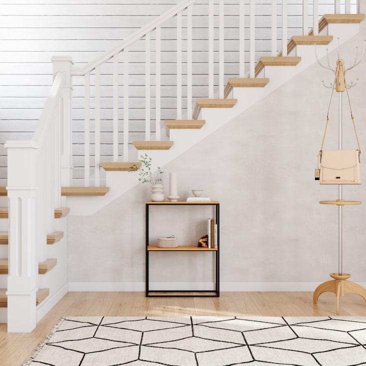 Maisons Du Monde AUGUSTINE - Consola De Mango Y Metal Negro