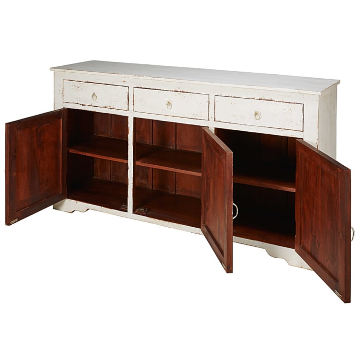 Maisons Du Monde Avignon - Aparador Con 3 Puertas De Mango Blanqueado