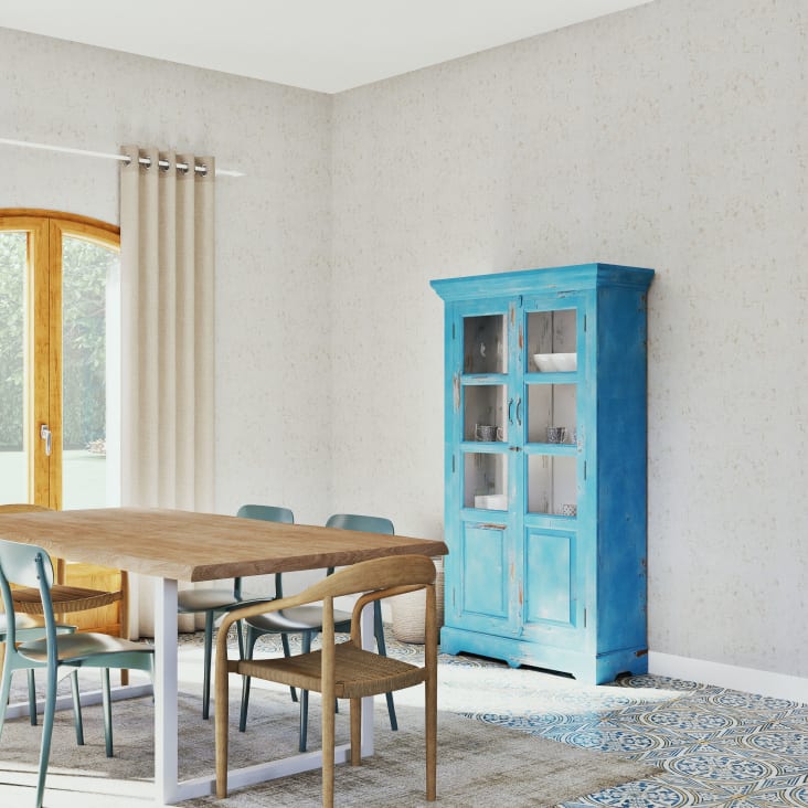 Maisons Du Monde Avignon - Vitrina De Mango Turquesa Efecto Envejecido An. 105cm