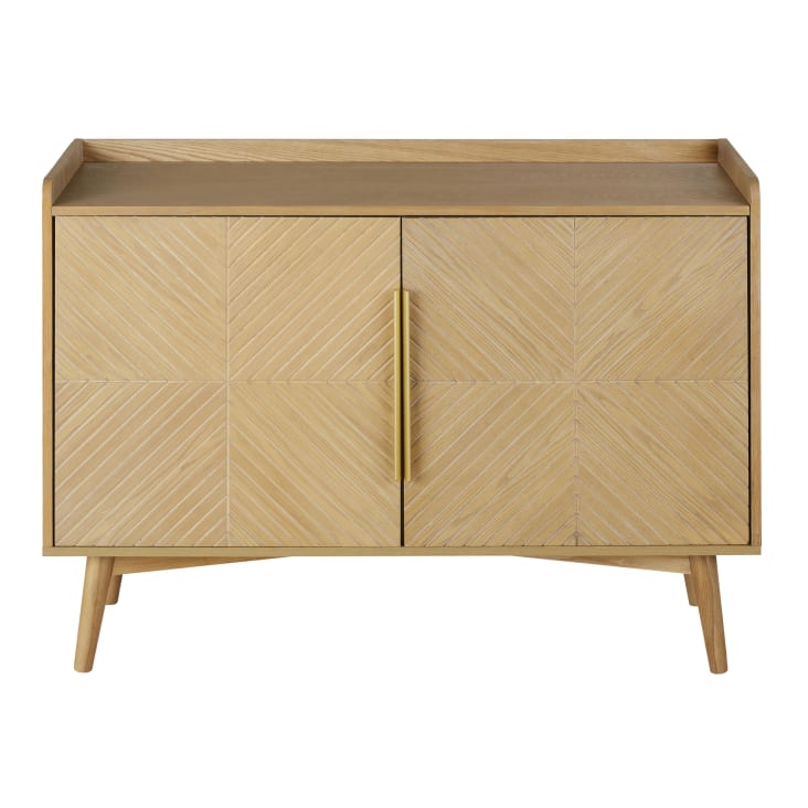 Maisons du Monde Axelle - Aparador de 2 puertas vintage en beige y metal en color latón dorado