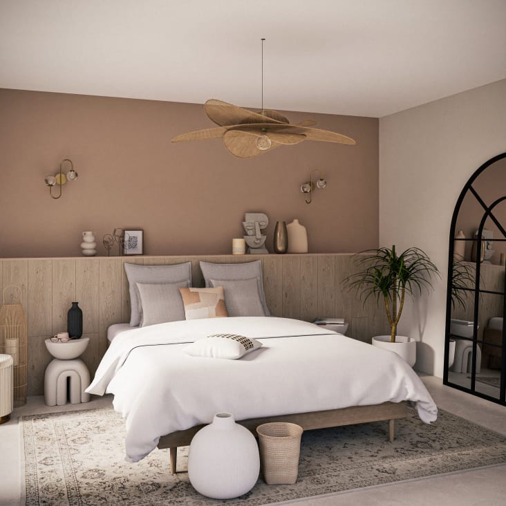 Maisons Du Monde Axelle - Cama Con 4 Cajones Y Somier De Láminas De Pino Y Metal Color Latón 160 X 200