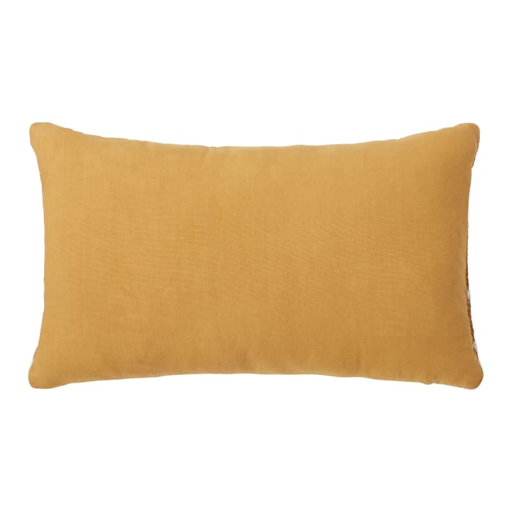 Maisons Du Monde AYAN - Cojín Tejido Amarillo Mostaza Con Motivos Gráficos 30x50