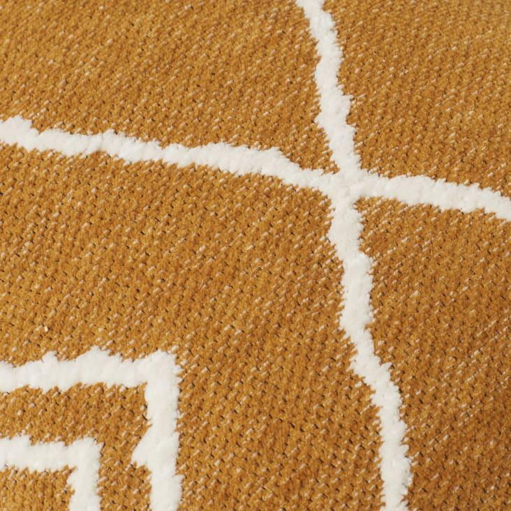 Maisons Du Monde AYAN - Cojín Tejido Amarillo Mostaza Con Motivos Gráficos 30x50