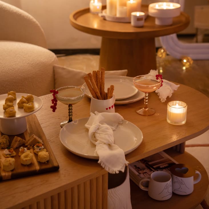 Maisons Du Monde AZILISE - Servilletas Algodón Orgánico Flecos En Blanco (x4) 42 X 42