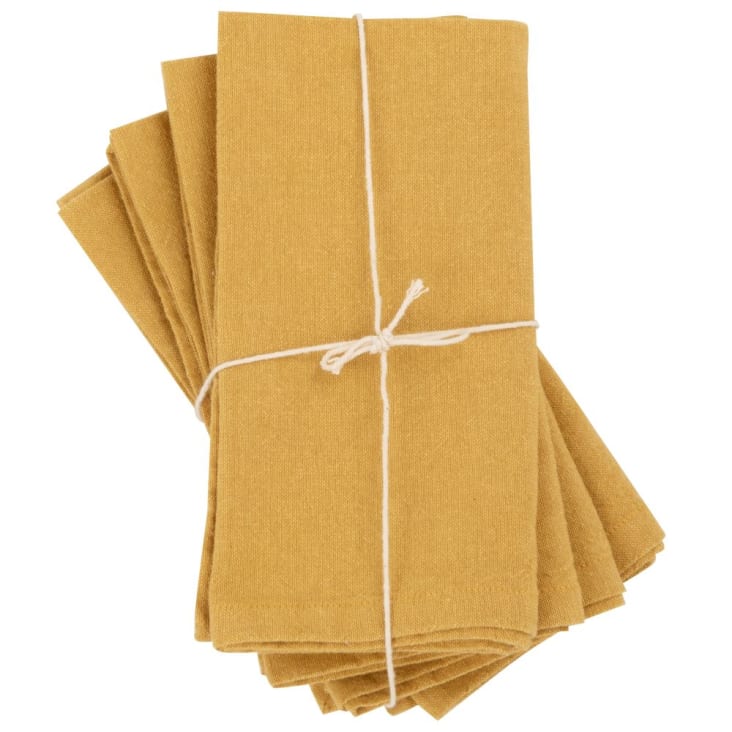 Maisons Du Monde AZILISE - Servilletas De Algodón Efecto Arrugado 42x42 (x4)