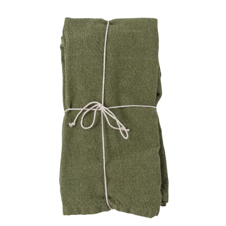 Maisons du Monde Azilise - Set de 4 servilletas de algodón caqui efecto arrugado 42x42 cm