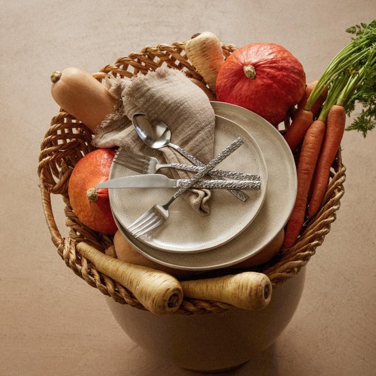 Maisons Du Monde AZRA - Lote De 2 - Plato De Postre De Gres Beige