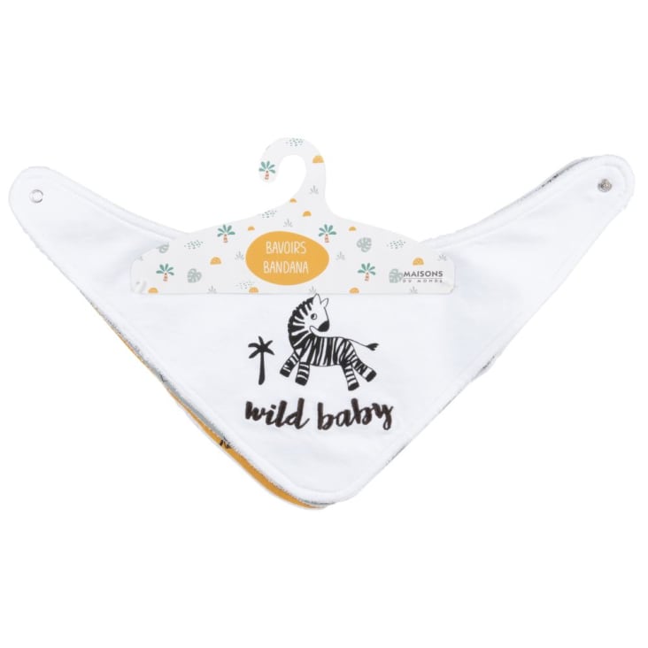 Maisons Du Monde Baberos Bandana De Algodón Azul Negro Blanco Y Amarillo Mostaza (x3)
