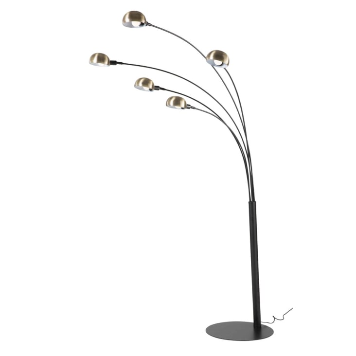 Maisons du Monde Backstage - Lámpara de pie de metal negro y bronce Alt.198