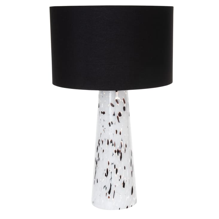 Maisons du Monde Baddun - Lámpara de cristal blanco y negro y pantalla negra