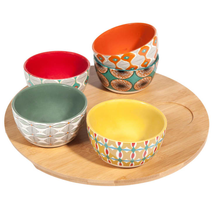 Maisons Du Monde Bamako - Bandeja De Aperitivos De Cerámica Multicolor