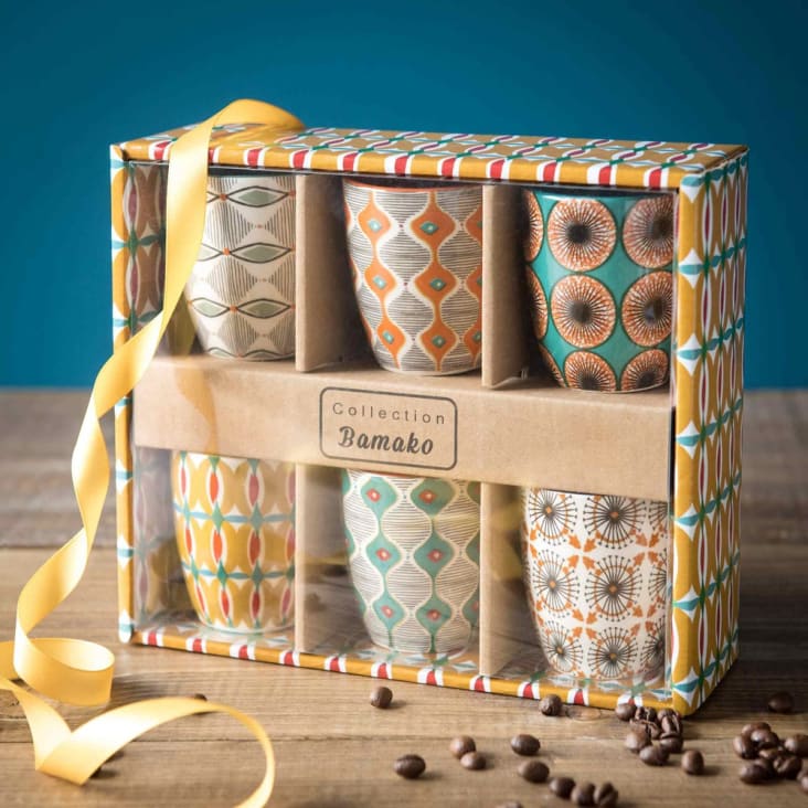 Maisons Du Monde Bamako - Estuche De 6 Tazas De Cerámica Multicolor