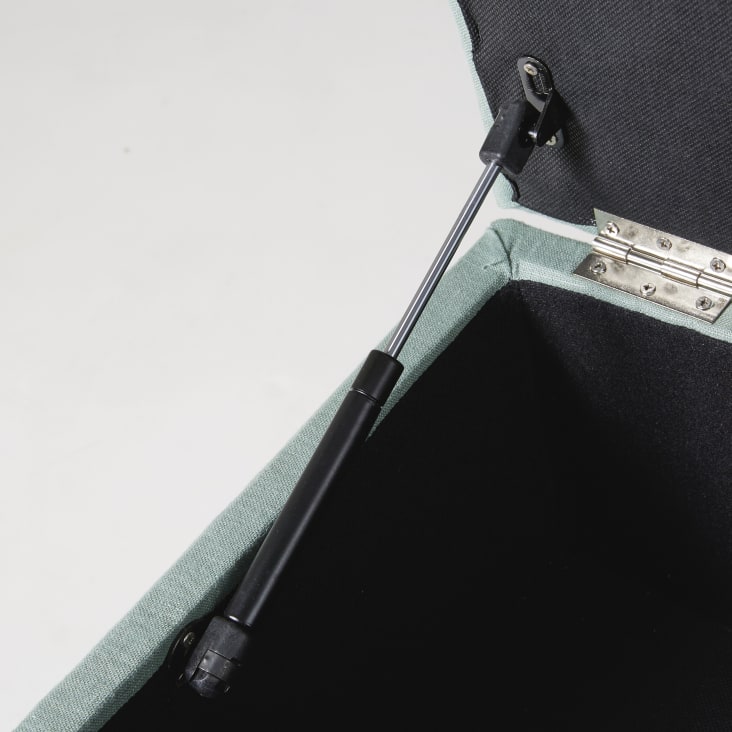 Maisons Du Monde Banco Baúl De 2 Plazas De Lino Verde Y Hevea