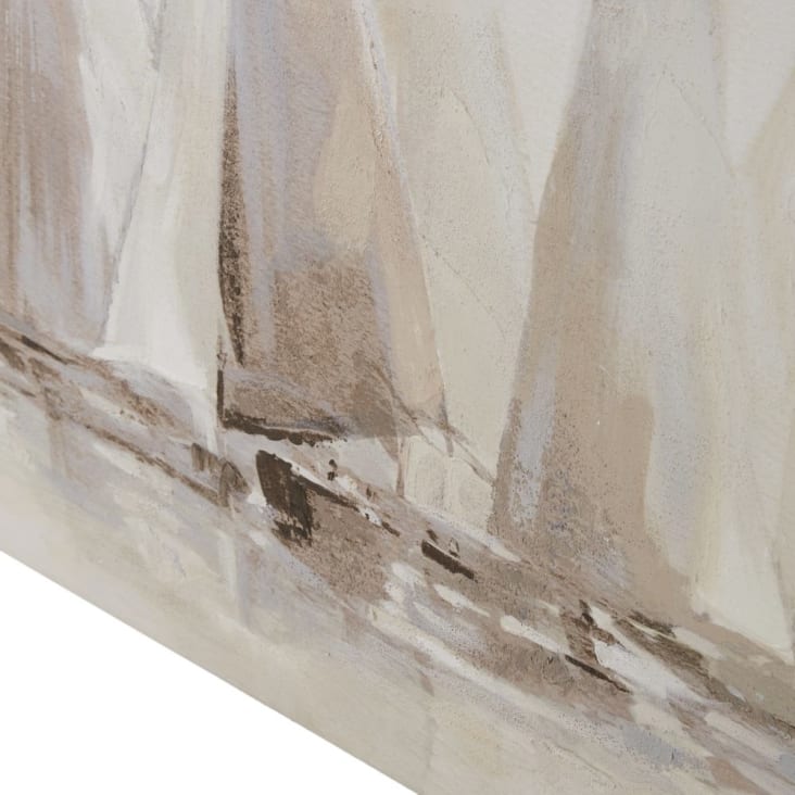 Maisons Du Monde BAPTISTE - Lienzo De Veleros En Azul Y Beige 120 X 60