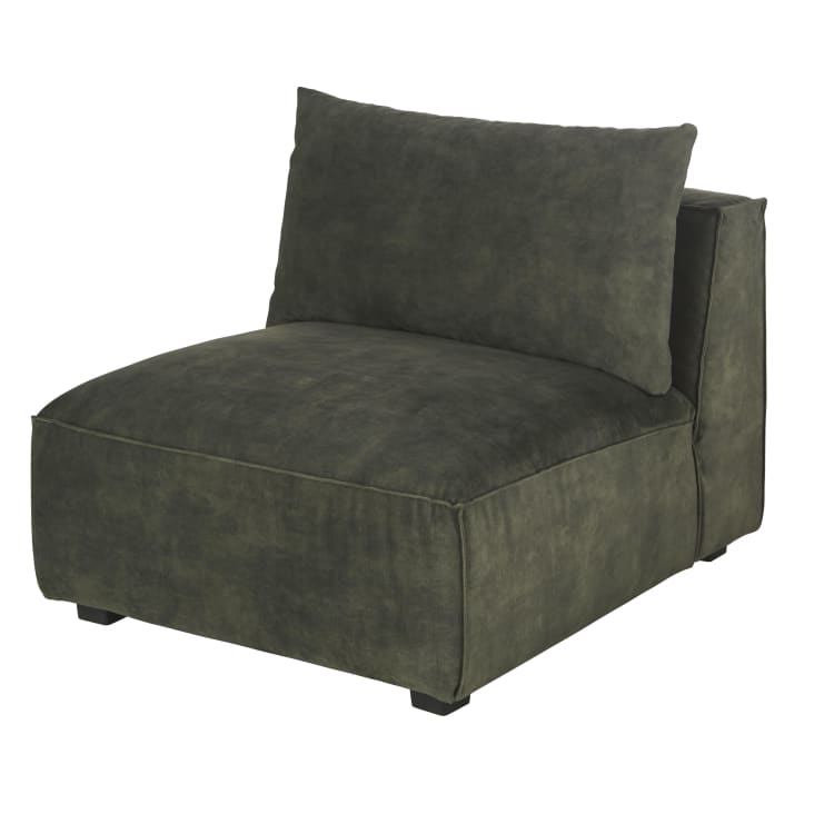 Maisons Du Monde Barack - Módulo Para Sofá De Terciopelo Con Efecto Mármol Verde