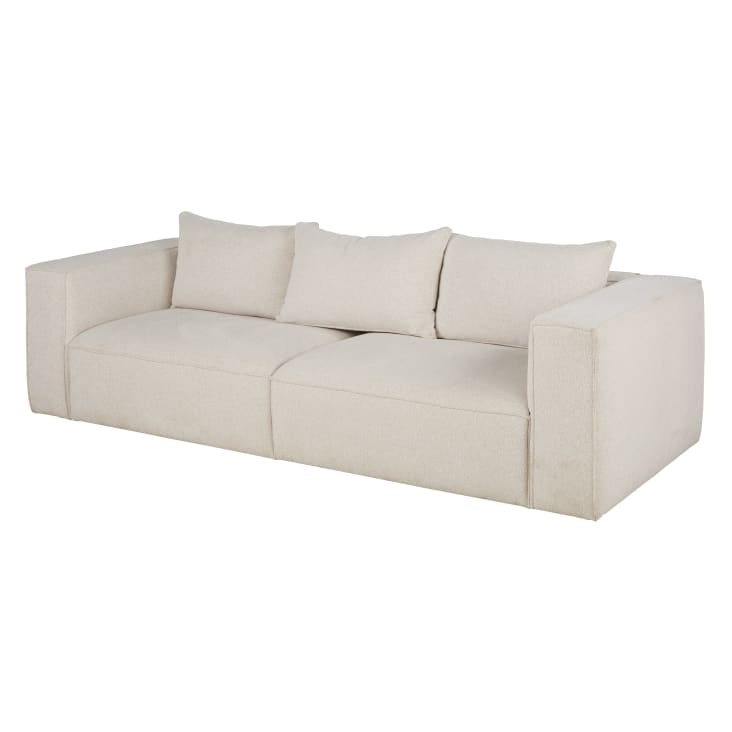 Maisons Du Monde Barack - Sofá De 4 Plazas De Tela Marfil