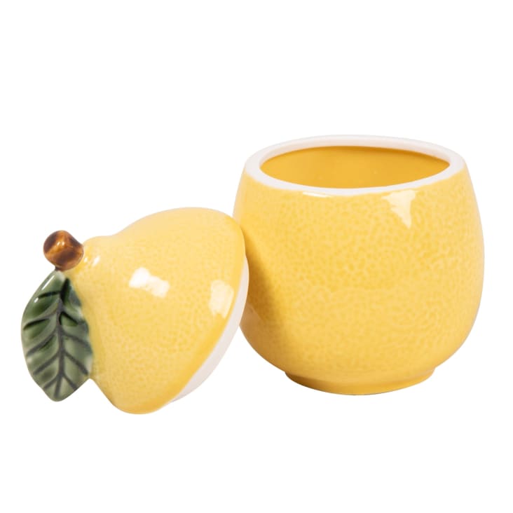 Maisons du Monde Barbotine - Tarro de gres amarillo y verde
