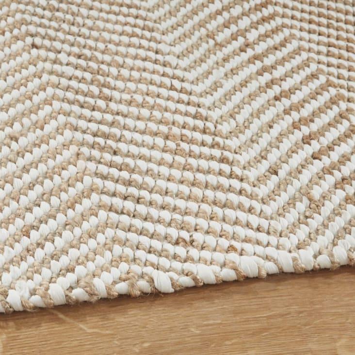 Maisons Du Monde BARCELONE - Alfombra Tejida De Pasillo De Algodón Reciclado Y Yute 80 X 200