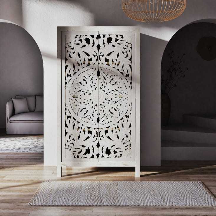 Maisons Du Monde BARCELONE - Alfombra Tejida De Pasillo De Algodón Reciclado Y Yute 80 X 200