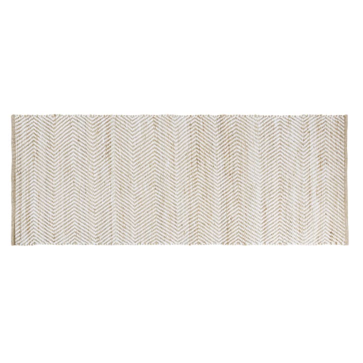 Maisons du Monde BARCELONE - Alfombra tejida de pasillo de algodón reciclado y yute 80 x 200