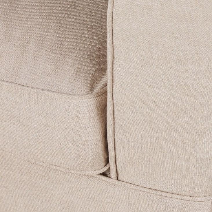 Maisons Du Monde Barcelone - Sofá De 3/4 Plazas Efecto Lino Arrugado Beige