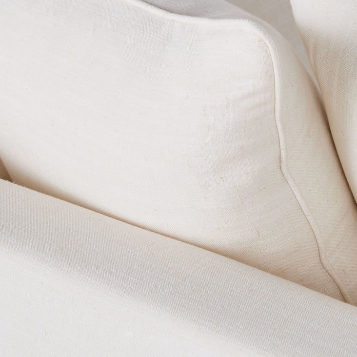 Maisons Du Monde Barcelone - Sofá De 4/5 Plazas Efecto Lino Arrugado Blanco