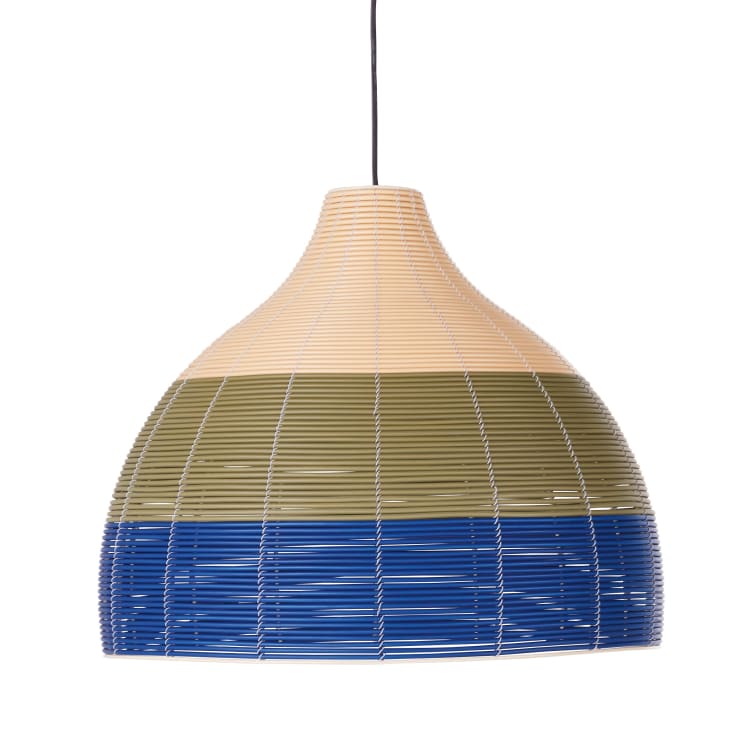 Maisons du Monde Bari - Lámpara de techo de fibras sintéticas recicladas azul verde y beige