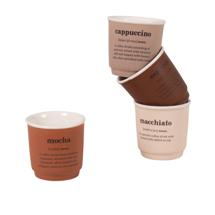 Maisons Du Monde Barista - Set De 4 Tazas De Porcelana Marrón Y Beige
