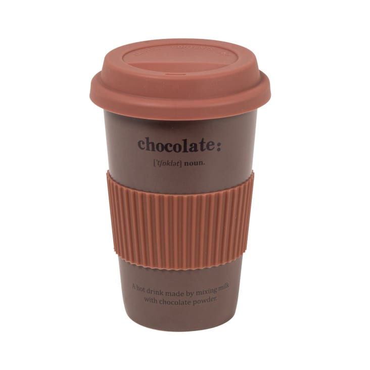 Maisons du Monde Barista - Taza para llevar de porcelana marrón y negra 0 34L