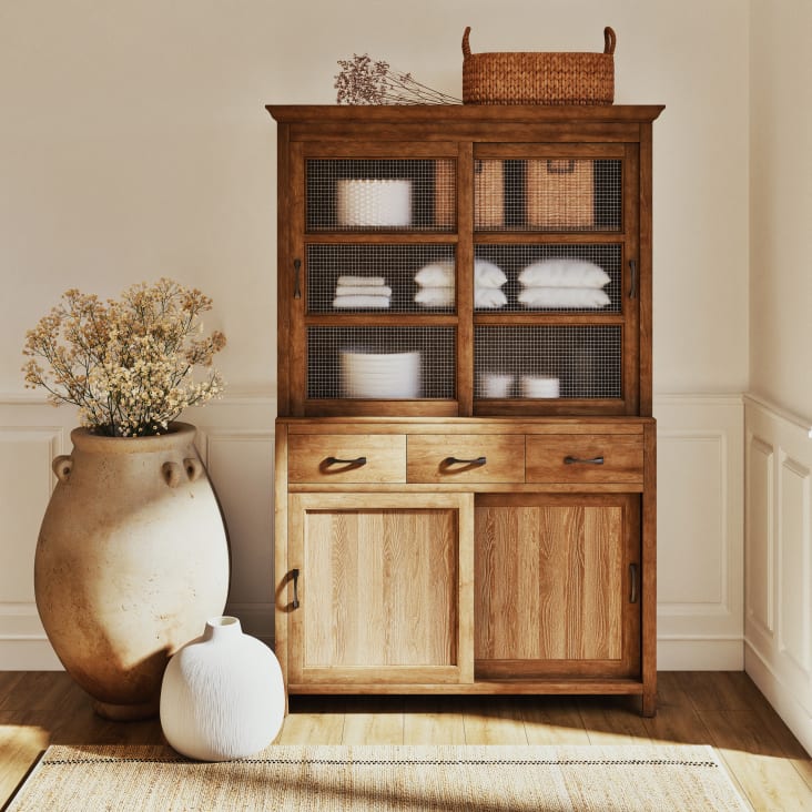 Maisons Du Monde Baryton - Vajillero Con 4 Puertas Correderas Y 3 Cajones