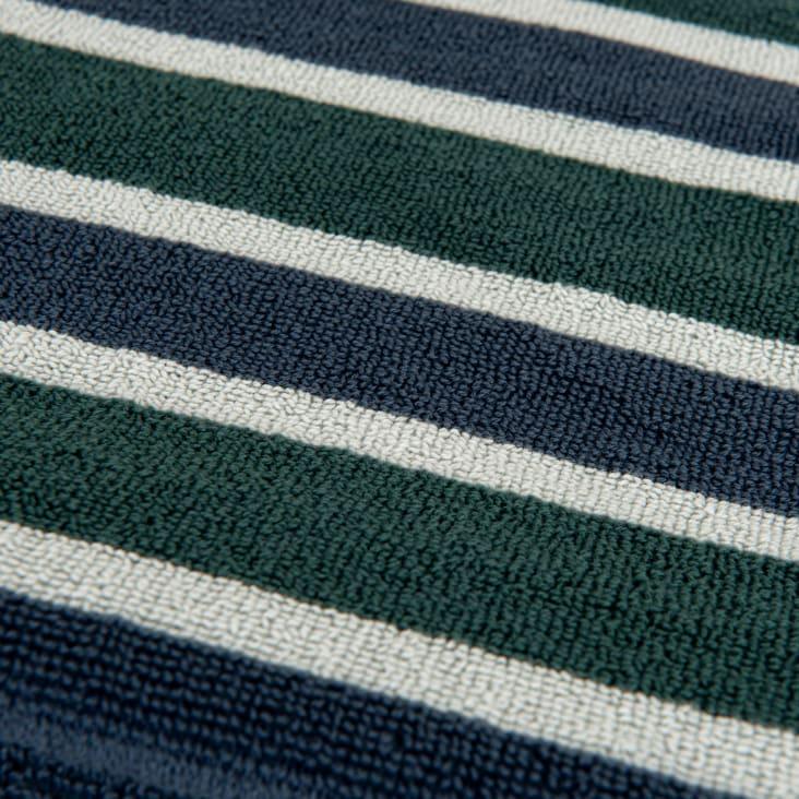 Maisons Du Monde Baya - Toalla De Playa De Algodón De Rayas Azules Verdes Y Crudo 90x180 Cm