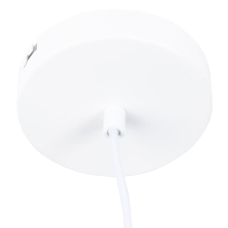 Maisons Du Monde Baycita - Lámpara De Techo De Poliéster Reciclado Blanco Y Ratán