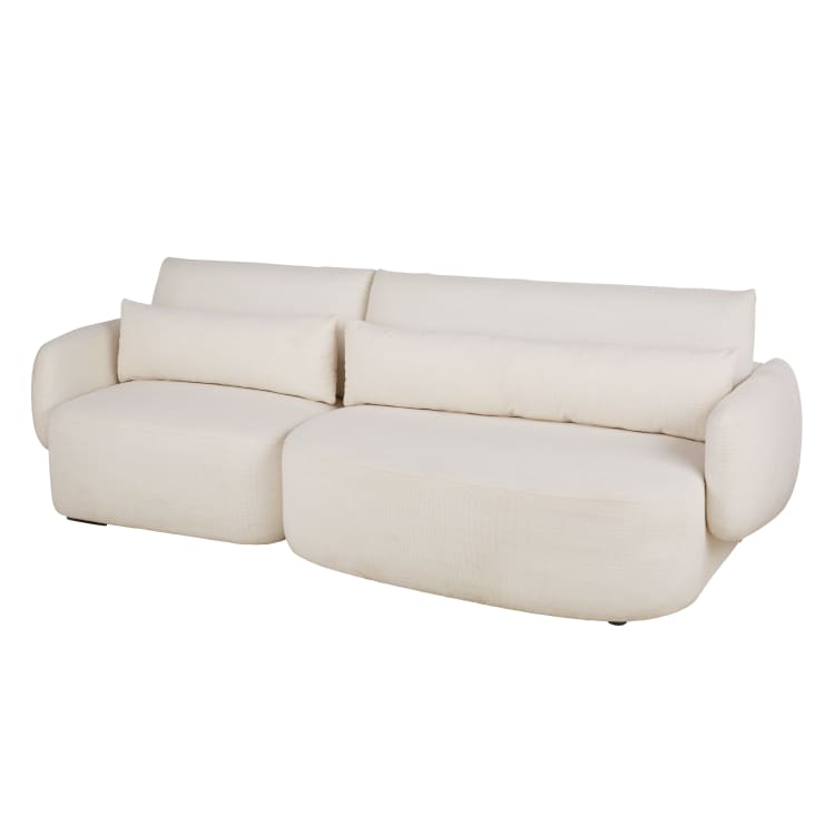Maisons Du Monde Bayma - Sofá De 3/4 Plazas De Tela Reciclada Beige