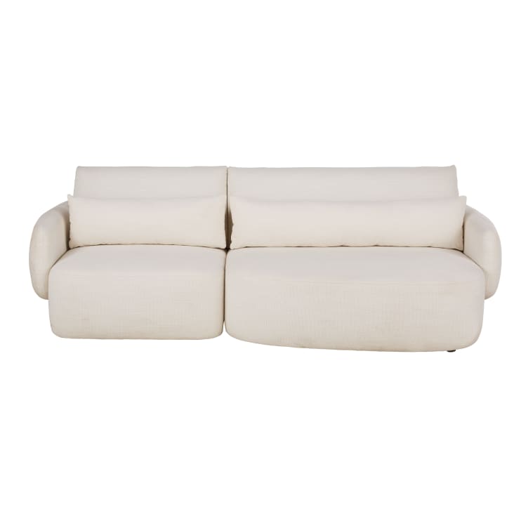 Maisons du Monde Bayma - Sofá de 3/4 plazas de tela reciclada beige