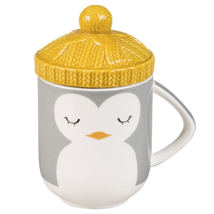Maisons du Monde BEANIE - Lote de 2 - Taza con sombrero de pingüino de cerámica